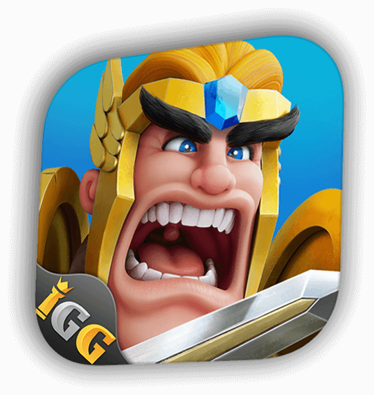 游戏《王国纪元》的游戏图标，展示游戏角色“誓言骑士”持剑怒吼的面部特写。